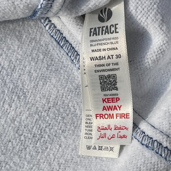 Fatface The Airlie Blue and White Breton Style 1/4 Zip Pullover Jumper Size S - Picture 10 of 11